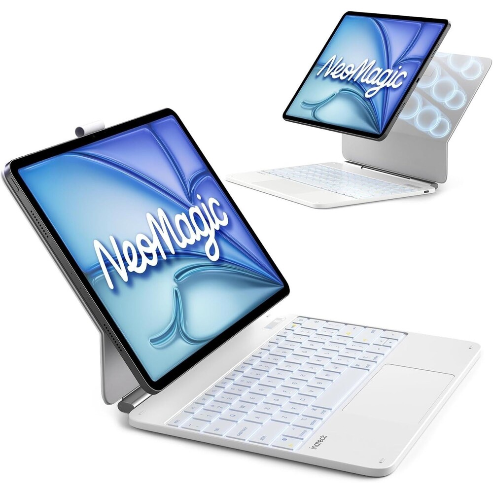 Inateck for iPad Air 13" Case with Keyboard, Slim Design, Milky White